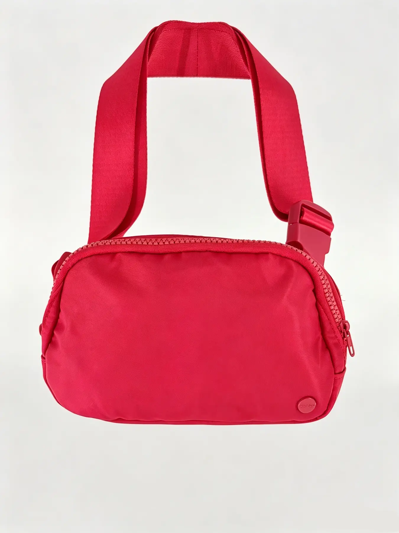 Bright Red Nylon Fanny Pack Adjustable Strap Crossbody Waist Bag Lightweight Casual Sports Running Outdoor Sling Chest Bag for Women Daily Travel Purse