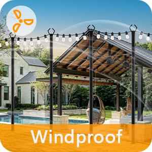 6 Pack String Light Poles, Outdoor String Light Pole 10 ft Forked Metal Light Pole with Adjustable Outdoor Light Stand, Deck, Backyard, Garden, Wedding, Rustproof and Sturdy with Hooks