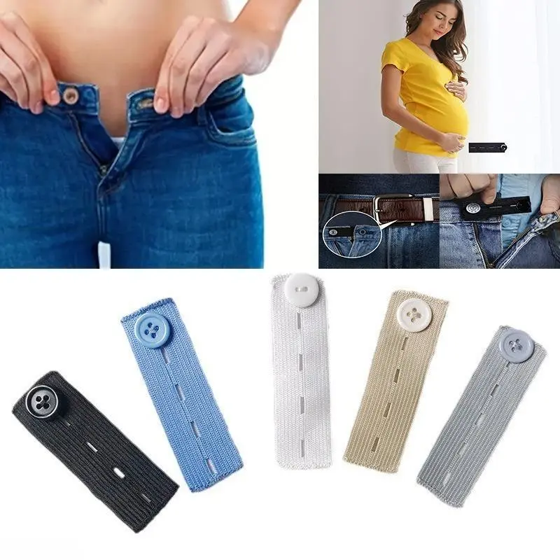 Unisex Adjustable Elastic Waistband Extender - Universal Waist Extension Strap for Pregnant Women, Plus Size Users