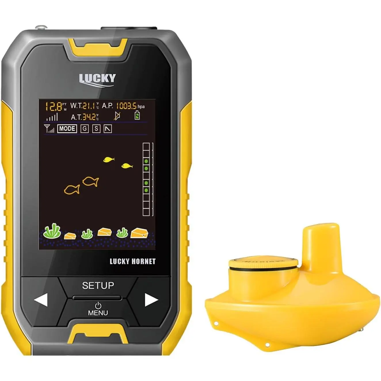 Kayak Portable Fish Depth Finder for  and  |  Handheld Fish Finders with Transducer Castable Fishing Sonar for Pole Freshwater Saltwater Fishing