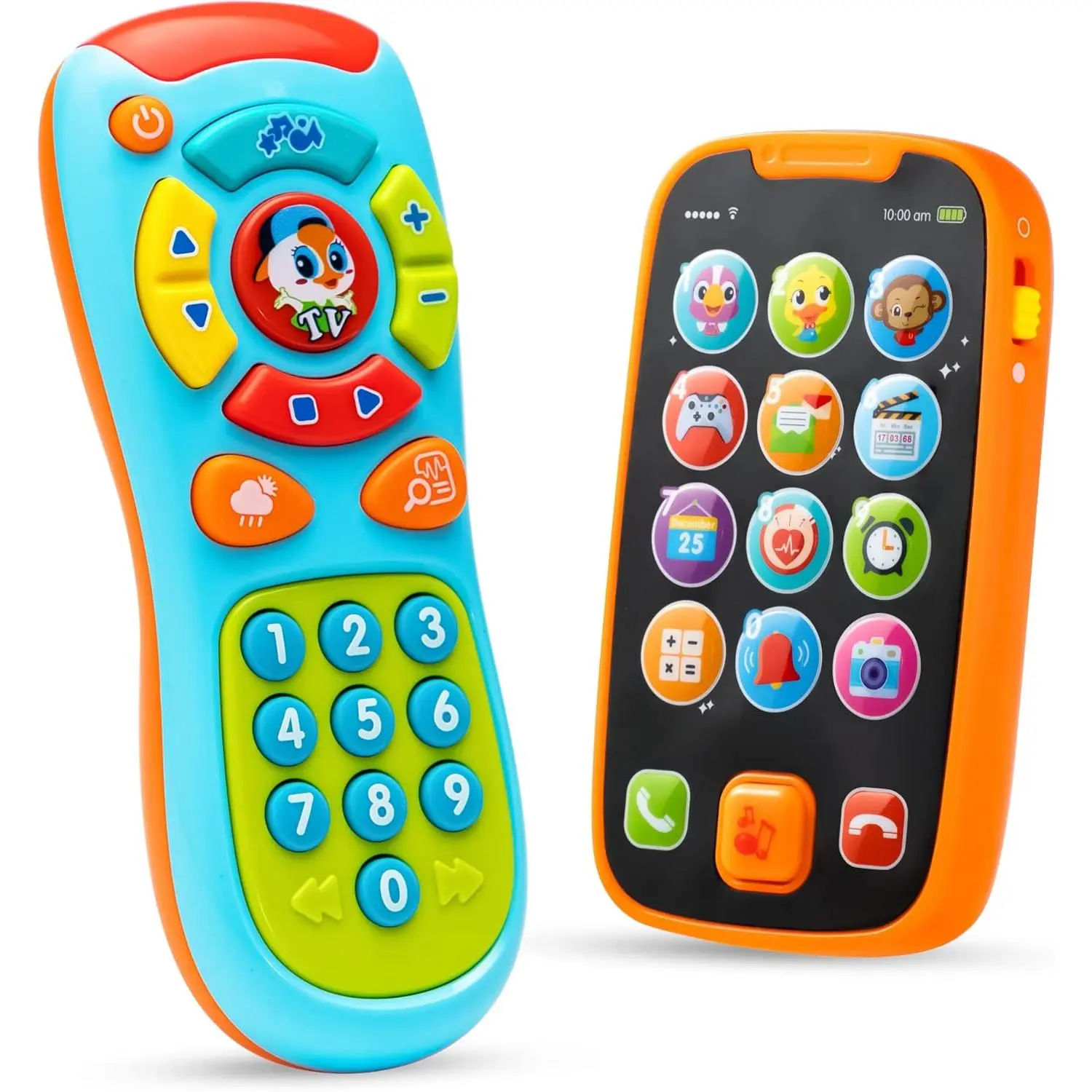 Unisex Baby Learning Phone & Remote Toy - Toddler Music Sound Toy, Infants Birthday Gift, Holiday Stocking Stuffer (New Model)