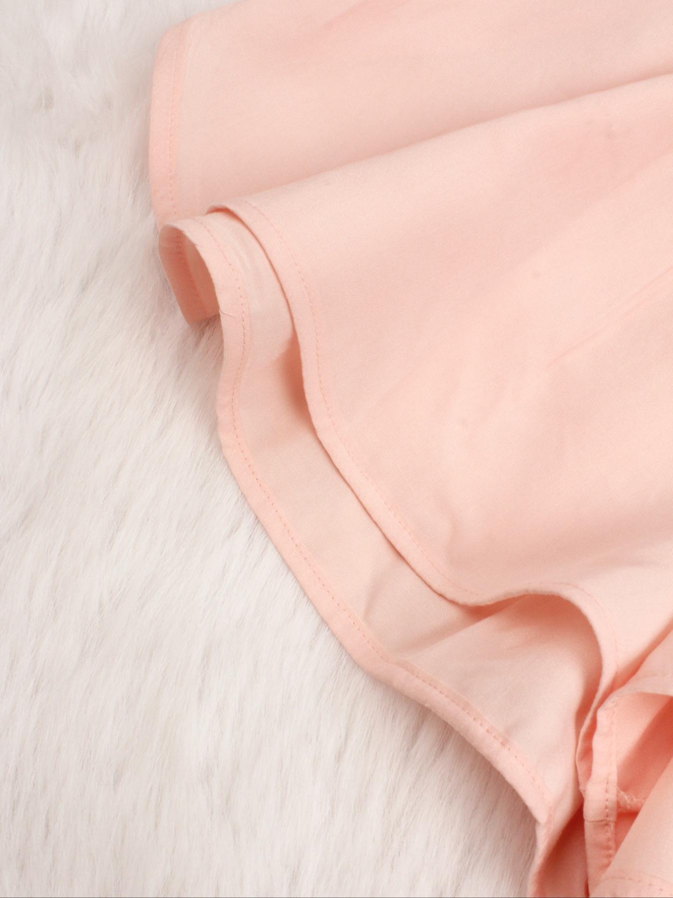 Two-piece Set Women's Solid Color Top & Wide Leg Shorts Pyjama, Shorts Pj Set, Casual Comfy Loungewear Set for Daily Home Wear, Comfy Loungewear Set for Women