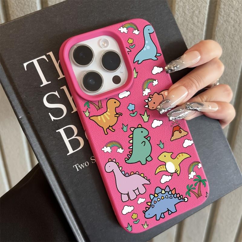 A Multicolored Lychee Pattern Phone Case Featuring a Little Dinosaur, Compatible with Apple Iphone 6/7/8/X/Xs/Xr/Xs Max/11/12/13/14/15/16/17 Pro Max