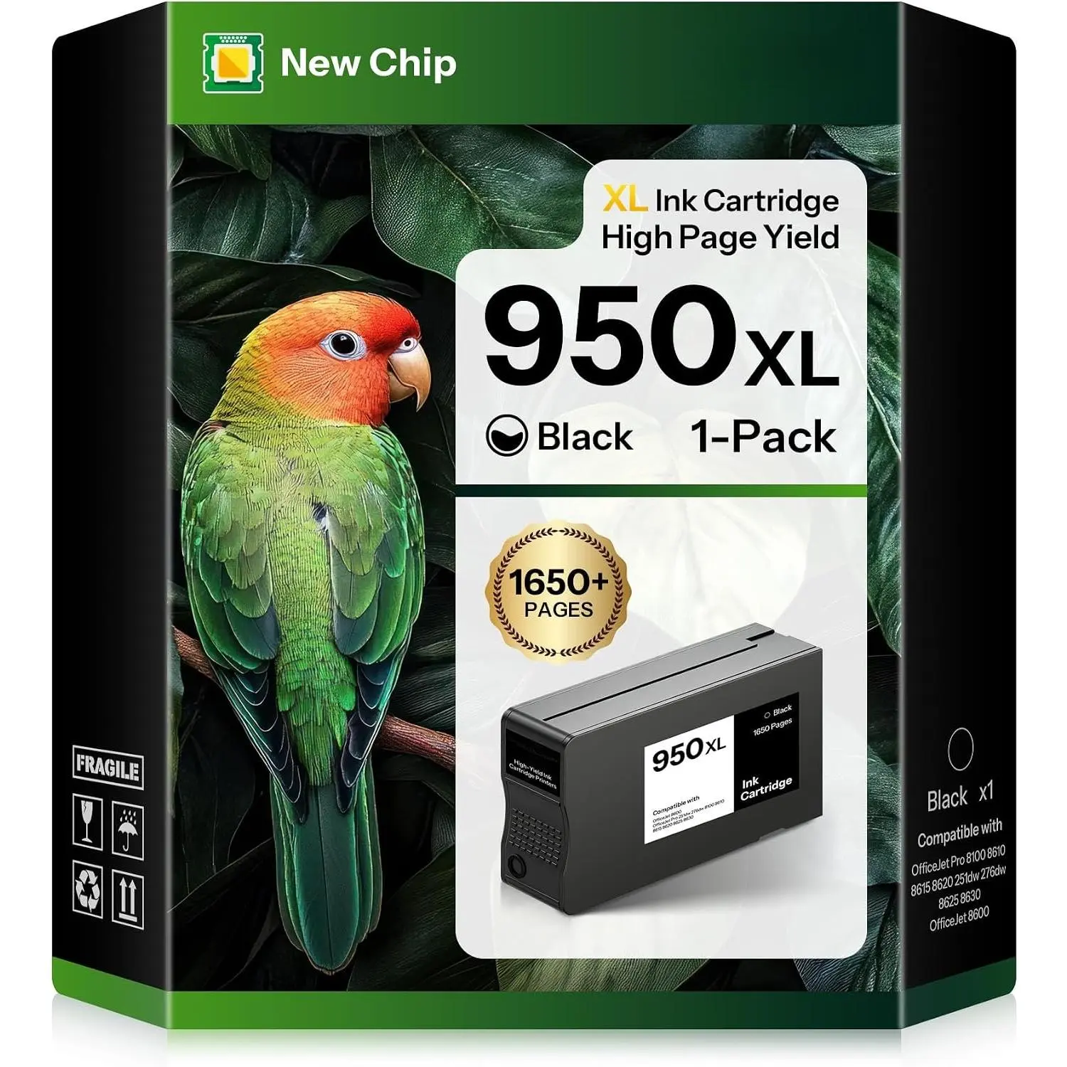 950XL Black High-Yield Ink  Compatible 950XL Ink  for  OfficeJet 8600; OfficeJet Pro 251dw 276dw 8100 8610 8615 8620 8625 8630 Printer(1 Pack).