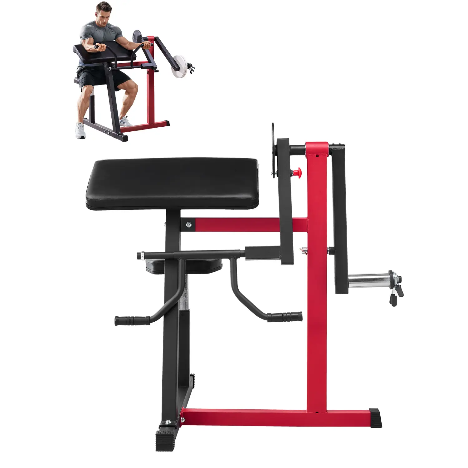 Preacher Curl Machine, 2 in 1 Bicep Curl Machine and Triceps Extension Machine, Seated Arm Isolated Bicep Station, Strength Training Workout Weight Bench, Exercise Equipment for Home Gym