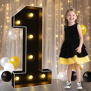 3FT Marquee Light Up Numbers 1 for 1st Birthday Decorations| Black LED Marquee Numbers Backdrop, 3 Feet Large Numbers 1st 16th 18th Anniversary Birthday Gift for Boys Men