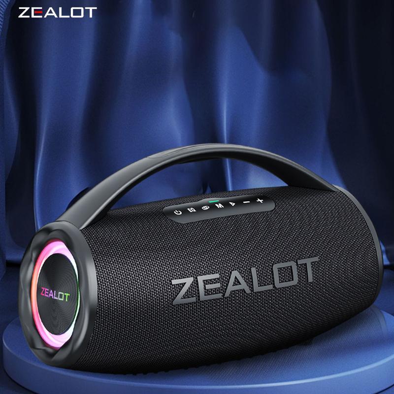 ZEALOT ワイヤレススピーカー ZEALOT-S97 ブラック 99% ZEALOT S97 80W Waterproof Outdoor Speaker with Subwoofer, RGB
