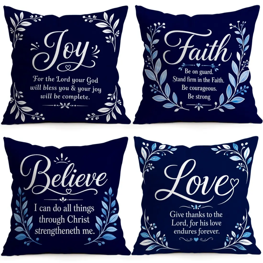 4pcs Inspirational Quote Cushion Covers, Single-Sided Print, Home Decor for Living Room Bedroom, All-Season Use, No Insert Included