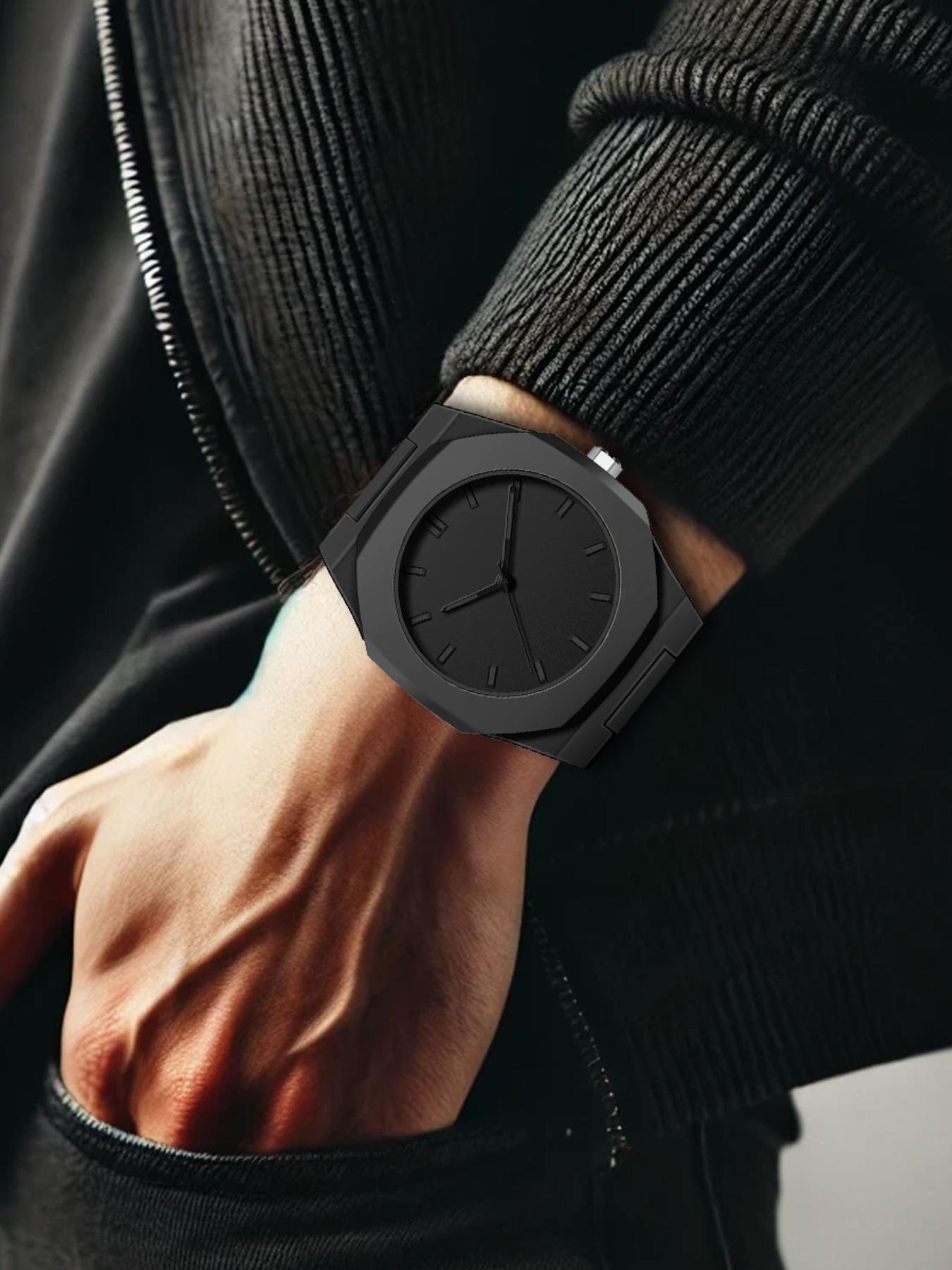 Men's Casual Round Dial Plain Analog Quartz Watch, Fashionable Watch for Party, Daily Clothing Decor, Trendy All-match & Exquisite Watch for Birthday Gift with Box