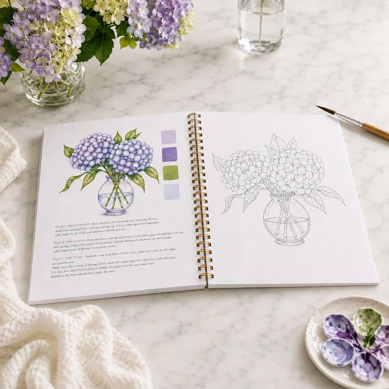 Watercolor Workbook for Beginners, Beginner-Friendly DIY Watercolor Painting Book, Refillable Loose-Leaf Sketchbook for Painting Practice, Creative Art Workbook for Adults, Teens and Art Enthusiasts