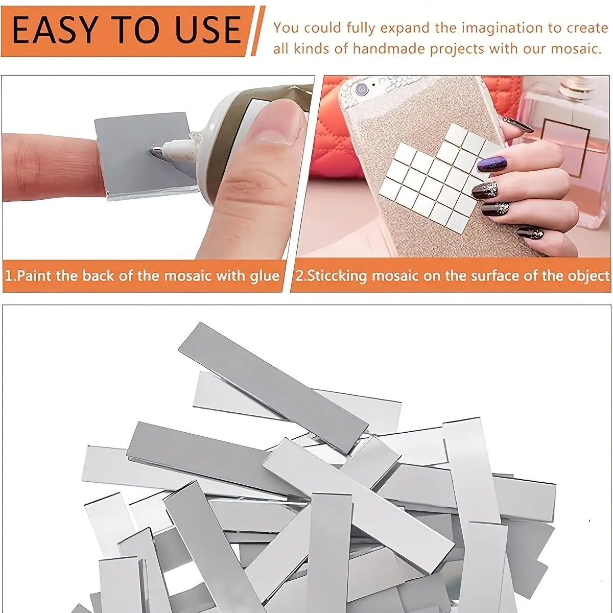 Style Mirror Mosaic Wall Stickers, Removable Self-Adhesive Long Strip Mirrors, Bedroom Living Room Light Expansion Decorator Tool