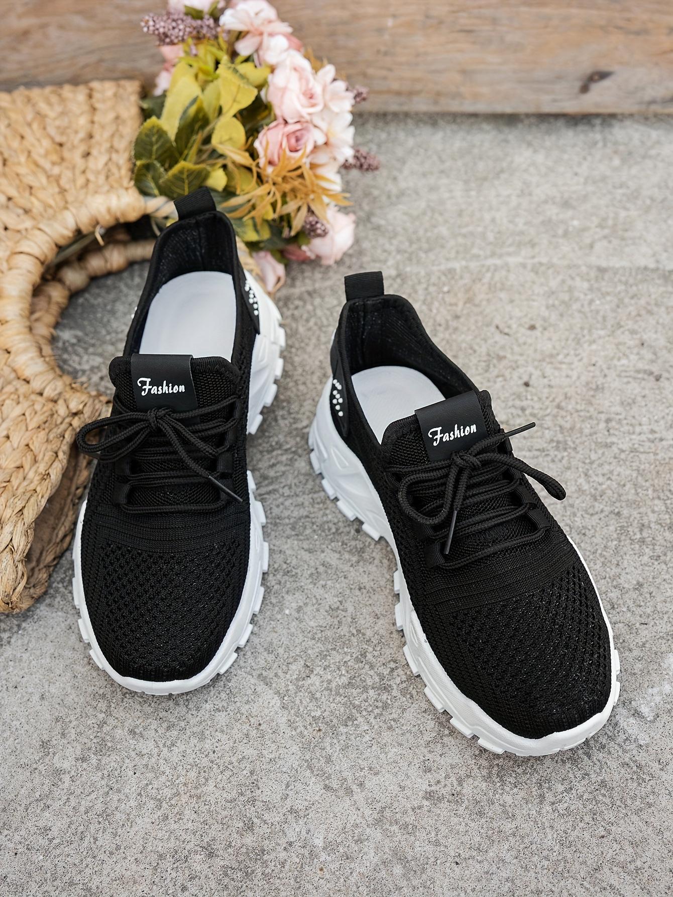 Ladies' Breathable Shoes - Stylish, Comfortable, Low-Top Tennis Shoes with Thick Soles Casual Outdoor Wear