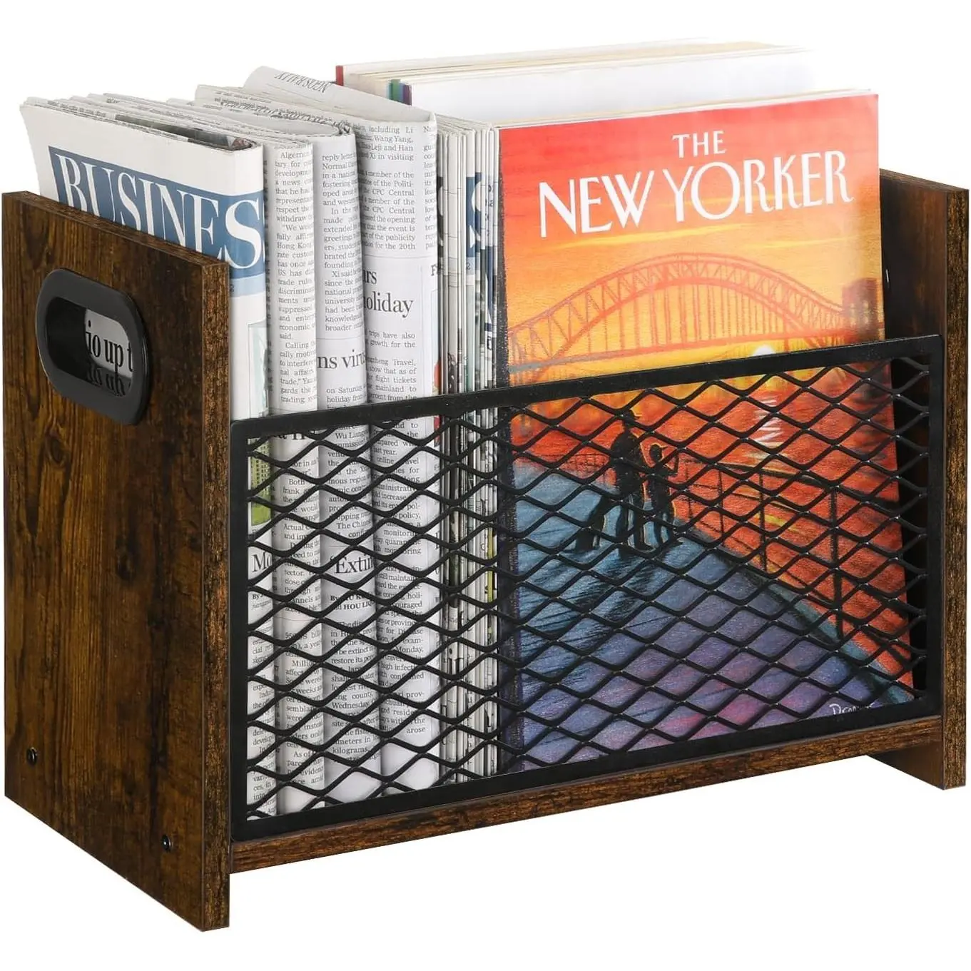 Magazine Holder, Magazine Rack Floor, Magazine Storage Basket, File Holder Organizer, Folder Organizer for Magazines, Books, Newspapers, Tablets (Medium)