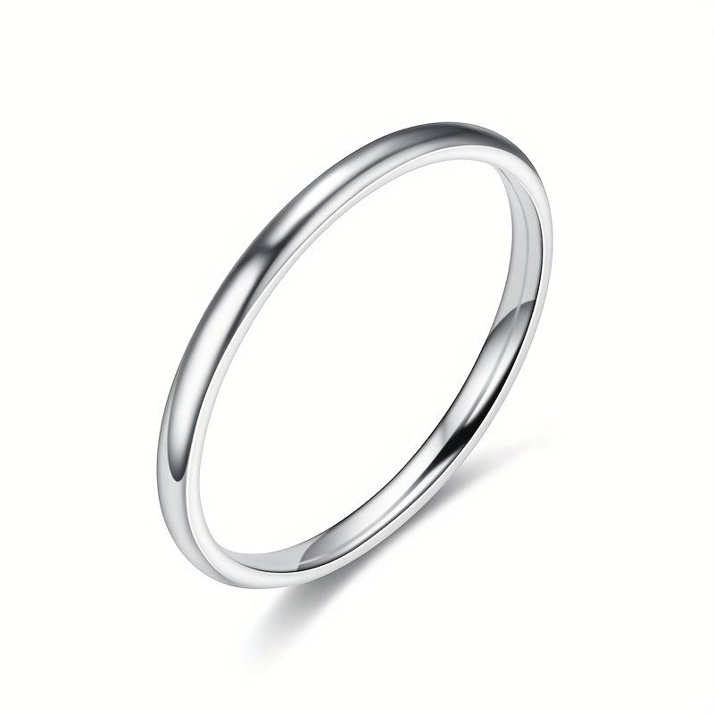 2MM Smooth Ball Bead Ring - Premium Stainless Steel Minimalist Stacking Band, High Polish Chic Finger Accessory, Waterproof & Durable for Daily Wear