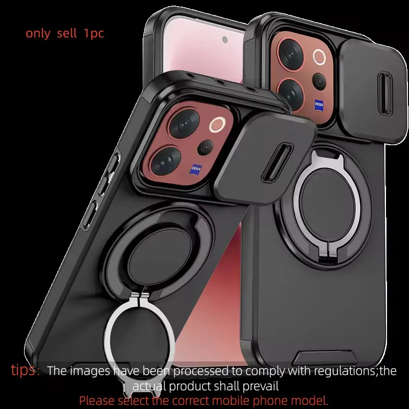 Shockproof Armor For Vivo V70 V60 V50 Lite 5G Case Metal Car Holder Magnetic Ring Bracket Cases Slide Camera Protect Coque