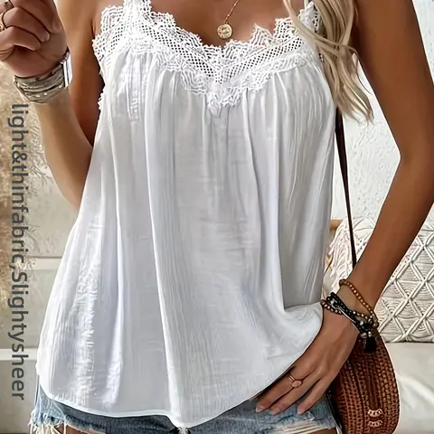 【Plus Size】 Solid Color V Neck Cami Tank Tops, Casual Basic Tanks, Camisole Tops, Elegant Casual Minimalist Fitted Sleeveless Knit Top for Daily Outdoor Wear, Women's Plus Clothing for Summer, Womenswear
