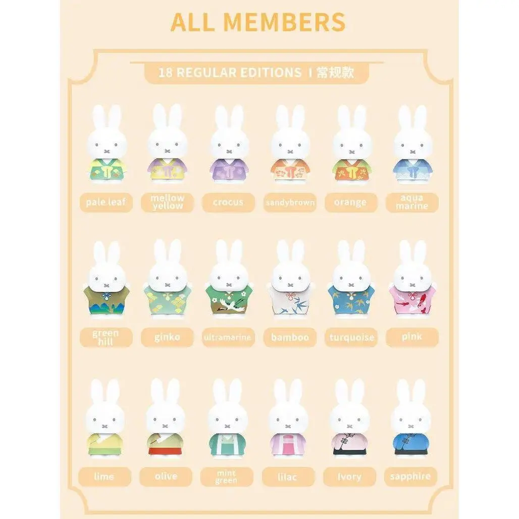 New Genuine Kawaii Miffy Cartoon Blind Box Doll, Home Decor Desktop Statue Figurine, Birthday Gift Toy for Girls, Other Usage Options
