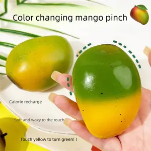Viral Temperature Color Changing Mango Squishy Toy, Moldable Fluid Heat Sensitive Fruit Fidget, Slow Rise Soft Squeeze Stress Relief, Oddly Satisfying ASMR, Perfect Novelty Gift for All Ages