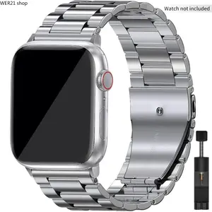 2026Stainless Steel Watch Band (Band Only), Durable Watch Band for Apple Watch Ultra2 Series 10 9 8 7 6 5 4 3 2 1 SE, Smart Watch Accessories, Smartwatch Strap, Smart Watch Straps, Smartwatch Compatible Bands