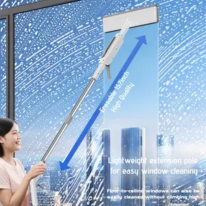 Spray-type window cleaner, glass cleaning tool, scraper for exterior glass of high-rise windows, spray glass cleaning gadget