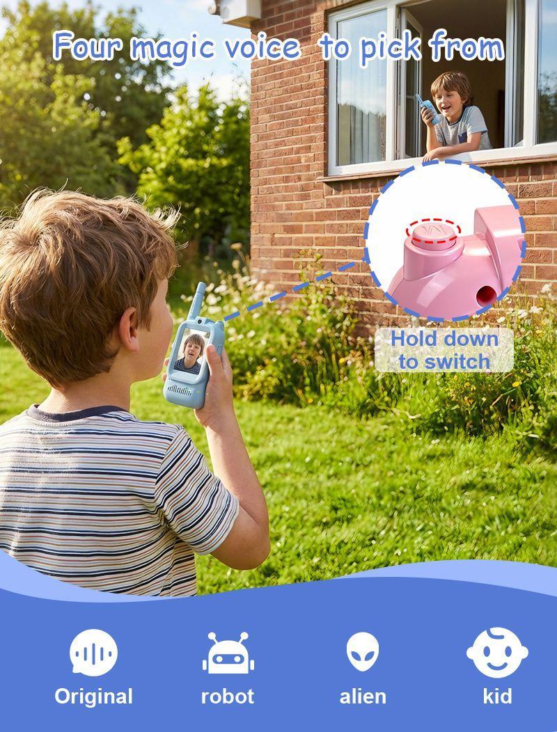 Video Walkie Talkies for Kids, Handheld 2 Pack Rechargeable Video Intercom Kids Walkies Talkies, Indoor Outdoor Toys for Family Games, Outside, Camping, Hiking for Boys Girls Ages 3-12 (Blue/Pink) Video Walkie Talkies for Kids, Handheld 2 Pack Rechargeable Video Intercom Kids Walkies Talkies, Indoor Outdoor Toys for Family Games, Outside, Camping, Hiking for Boys Girls Ages 3-12 (Blue/Pink)