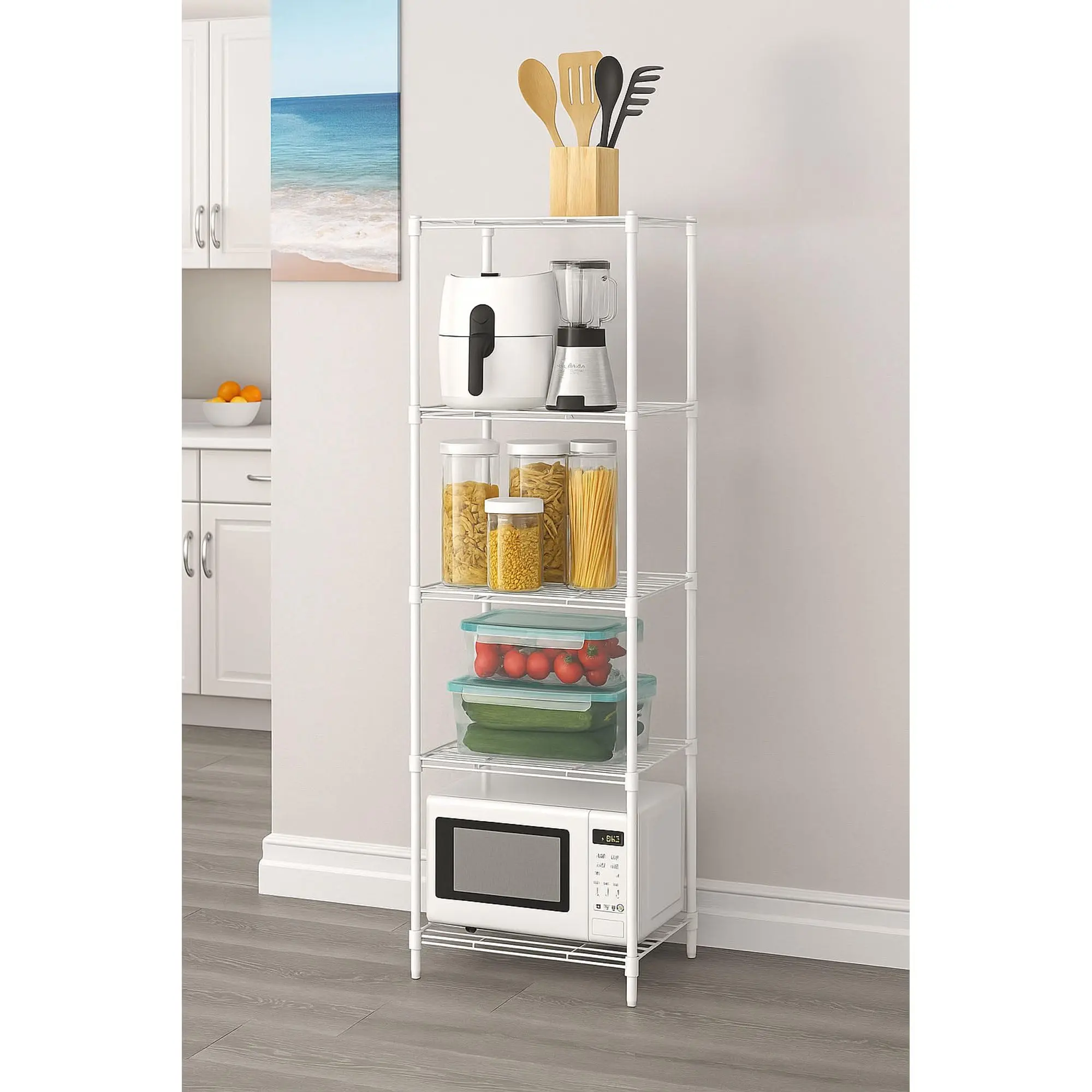 Garvee 5-Tier Wire Shelving, 55"H x 17.7"L x 13.8"W Storage Shelves Metal Shelving Units, Adjustable Garage Shelving for Pantry Shelf Kitchen Garage