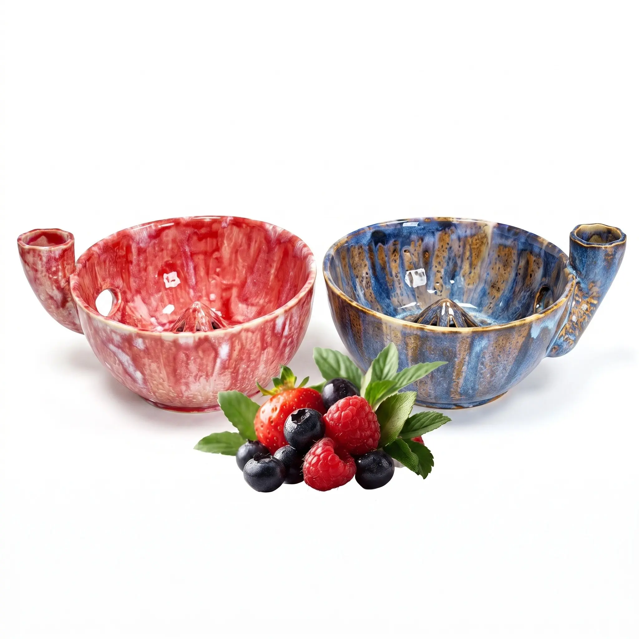 1 self-rotating ceramic berry cleaning bowl, 360° automatic fruit and vegetable washing and drying machine with drainage function, fast kitchen rinser, stoneware berry and vegetable serving bowl, self-rinsing berry cleaning ceramic bowl, suitable for kitc