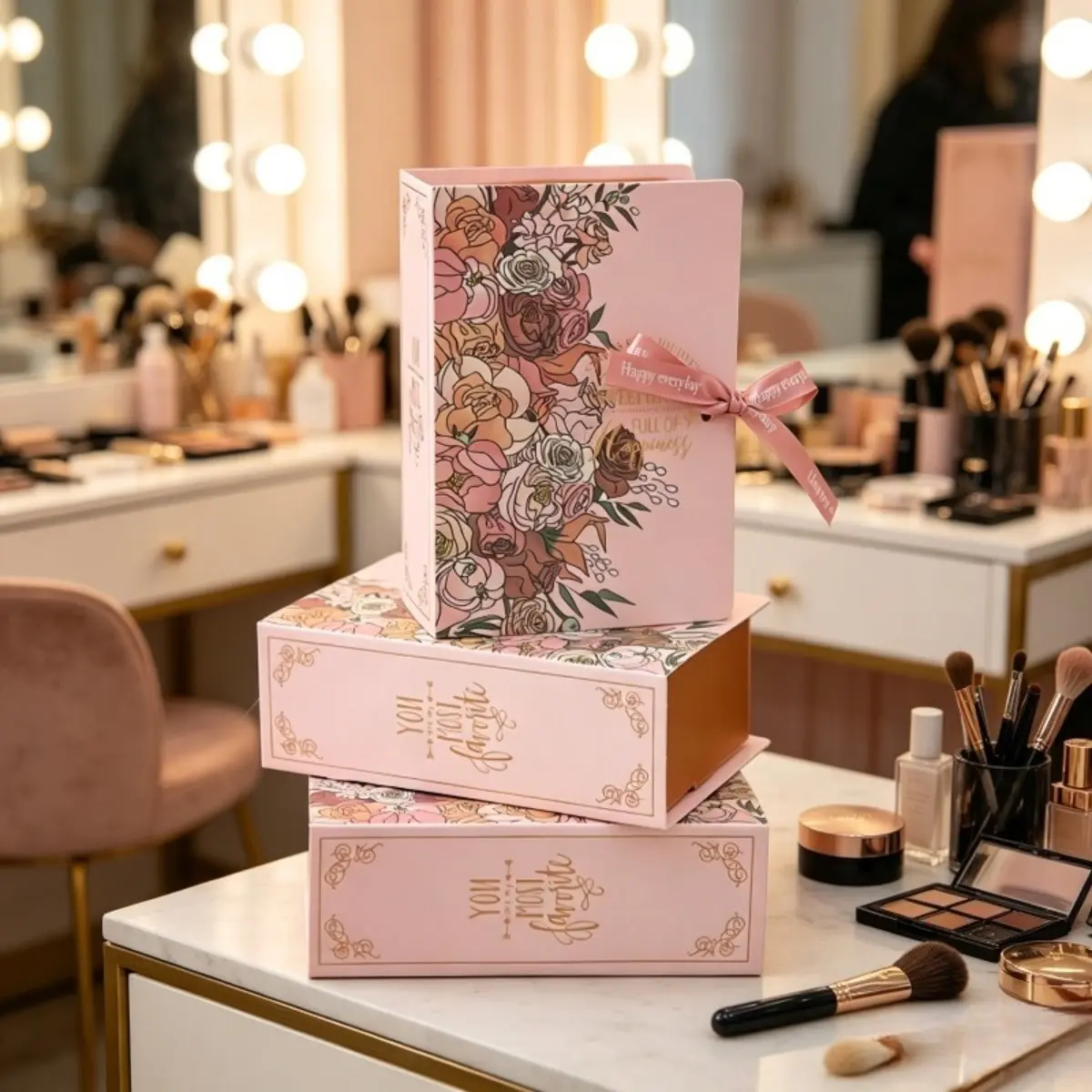 10 sets of vintage floral book-style gift boxes, multi-color luxury silk ribbon empty boxes, wedding party companion gifts box, portable and exquisite small gift packaging boxes empty boxes