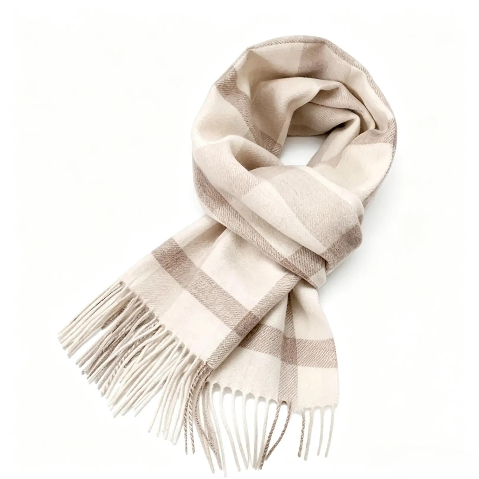 Women's Plaid Wool Scarf, Checkered Scarf, High-End Winter Shawl, Fashion Shawl, Soft Warm Shawl, Shawl Wrap, Pure Wool Neck Warmer, Perfect Birthday Gift, Stylish and Warm Accessory, Tassel Decor Scarf, Casual Soft Shawl