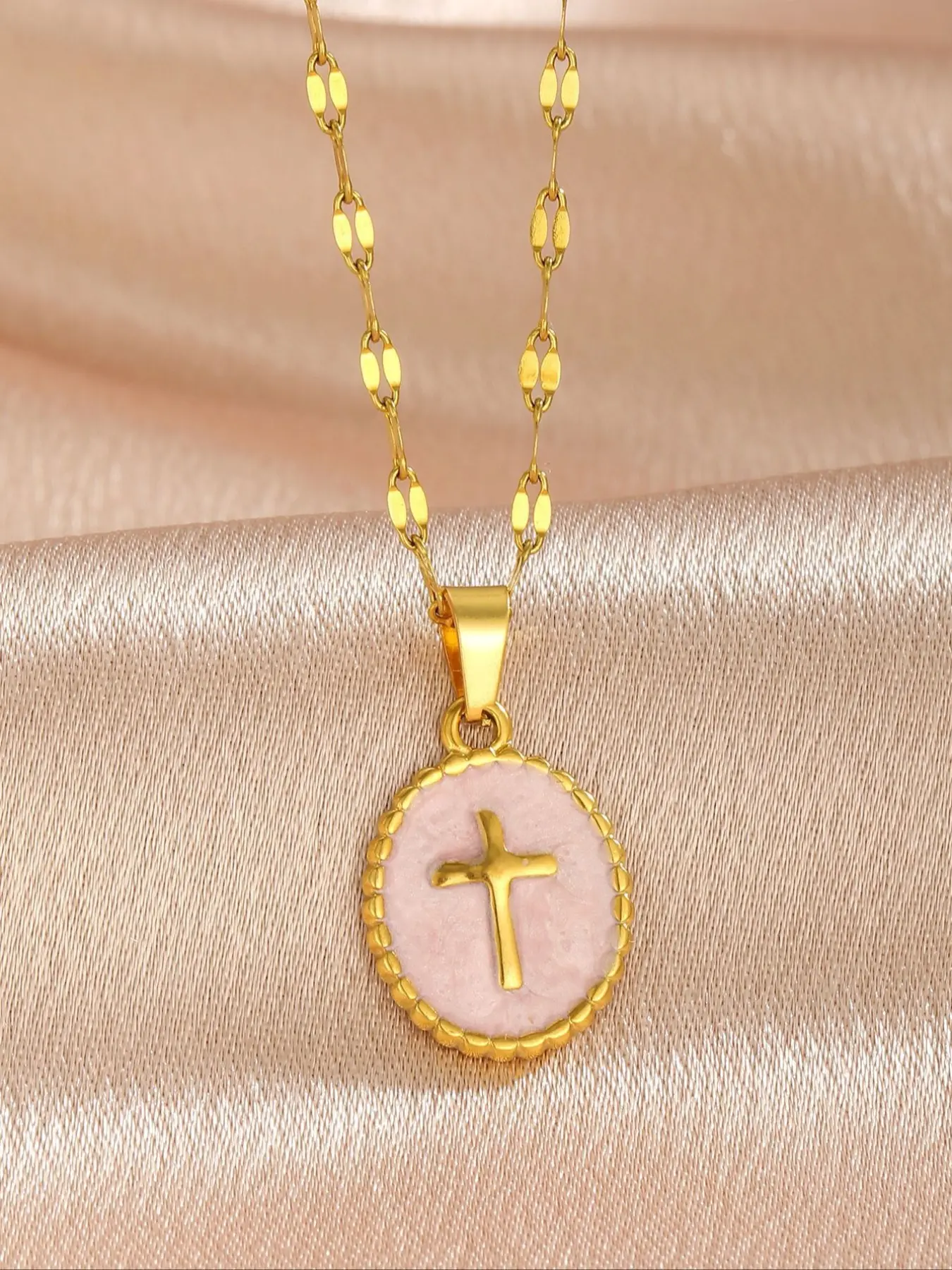 Rainbow Cross Necklace, Baptismal Gift for Girls, Minimalist and Cute Charm, Everyday Religious Jewelry Gift, Birthday Jewelry for Daughters and Granddaughters