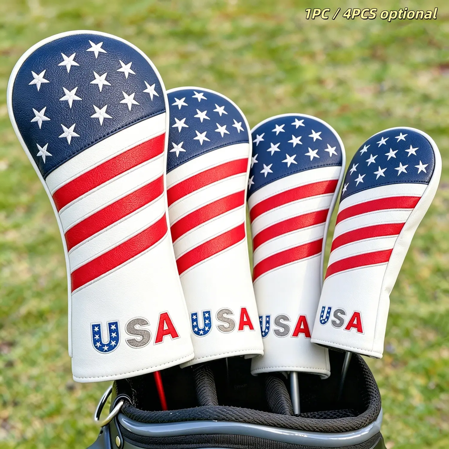Usa Style Golf Head Covers, Golf Accessory, Fits Driver, Fairway Wood, Hybrid Clubs, Universal Design, Durable & Stylish, Premium Protection for Men & Women