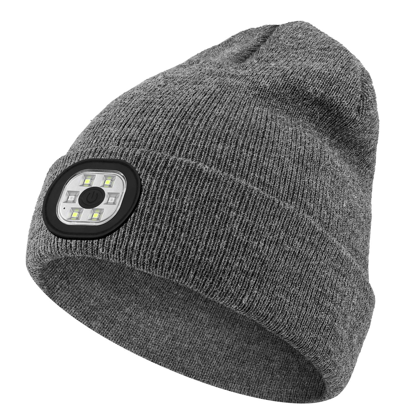 Women&Men LED Light Up Beanie Winter Hat – USB Rechargeable Warm Cap Gift for Men Him Father Outdoor