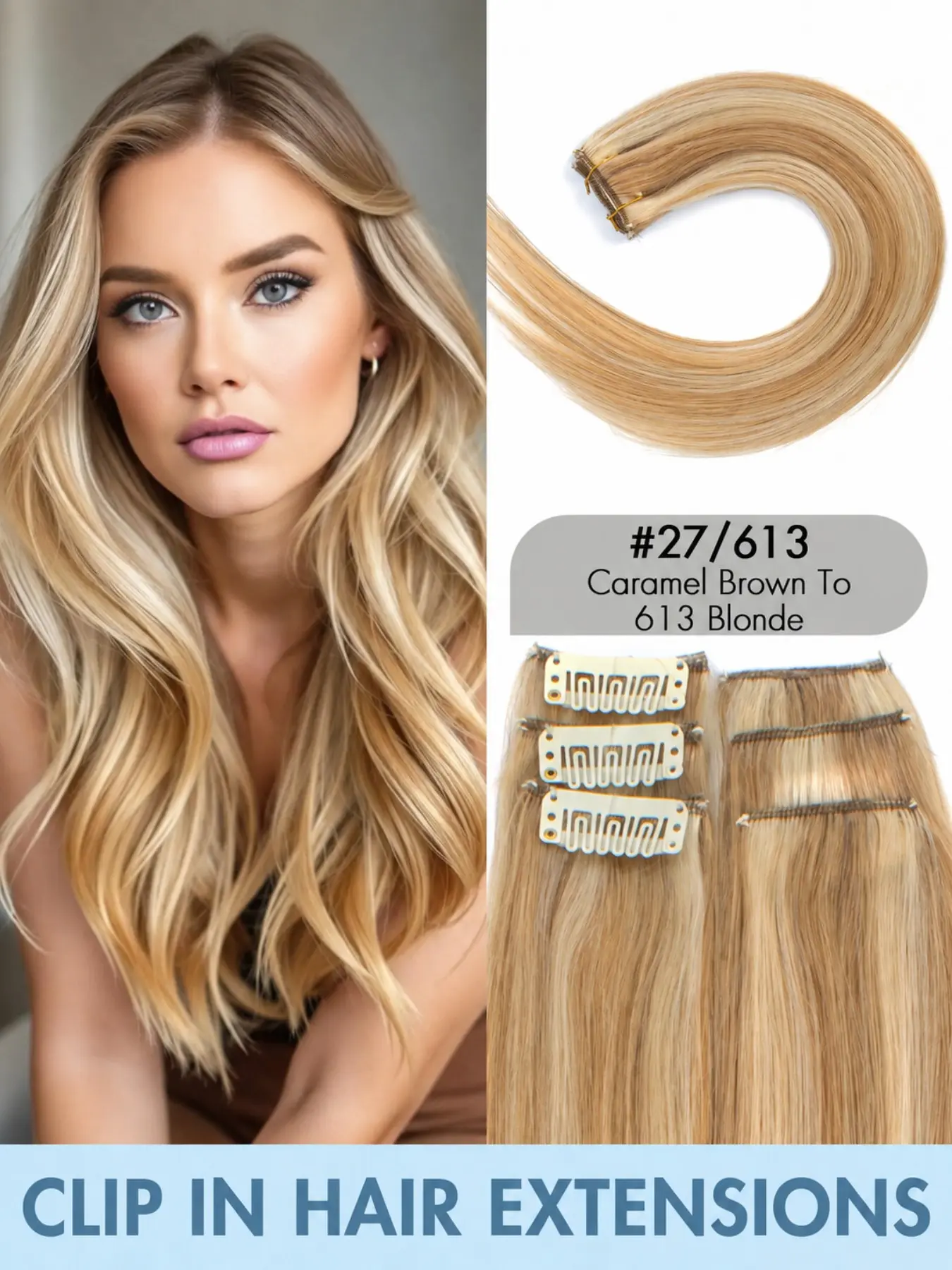 6Pcs Mini Clip-In Real Human Hair Extensions for Women, Long Straight Thick Layered Weft, Smooth Invisible Human Hairpieces, Easy to Wear for Daily Party, Halloween Costumes, Glueless Clip Extensions