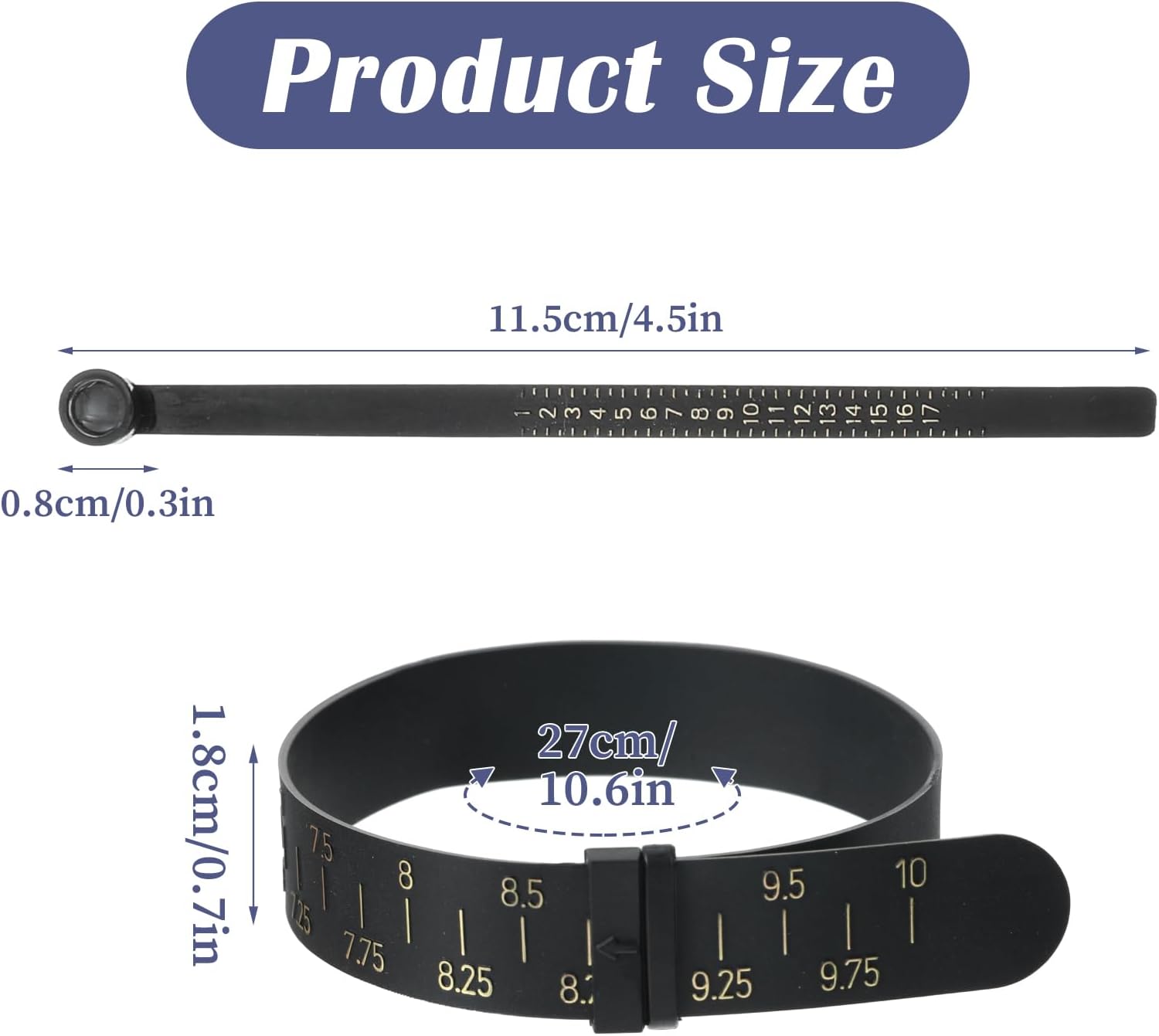 2 count Bracelet Sizer and Ring Measuring Tool Set, Finger Measure for Ring Size - Size, Universal Bracelet Measuring Tool for Women Men - UK Sizes (Black) 2 count Bracelet Sizer and Ring Measuring Tool Set, Finger Measure for Ring Size - Size, Universal Bracelet Measuring Tool for Women Men - UK Sizes (Black)