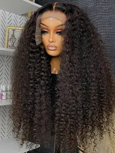 Soft Glue-Free Wavy Wig, 26 Inches Long, 180% Density, Daily Curl Style, 13x4x1 Lace Front Full Cap, Heat Resistant, Synthetic Lace Wig