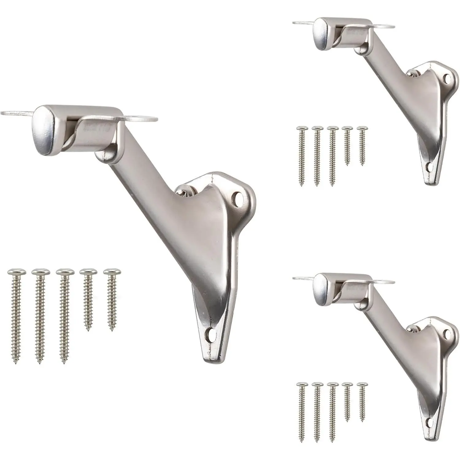 Handrail Bracket for Stairs, Satin Nickel, 3 Pack