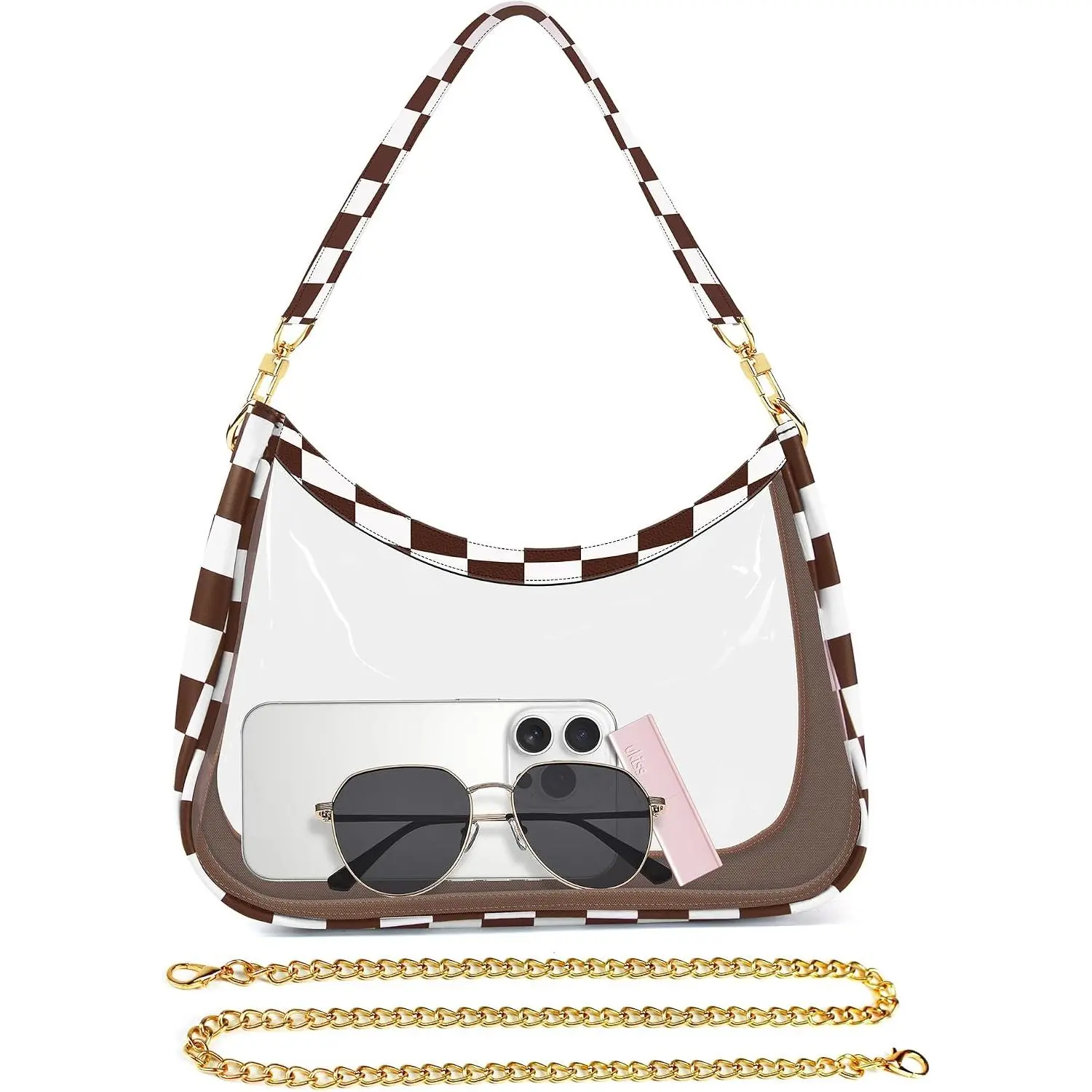 Clear Bag for Stadium Events, See-Through Transparent Crossbody  Handbag Purse for Women Concerts
