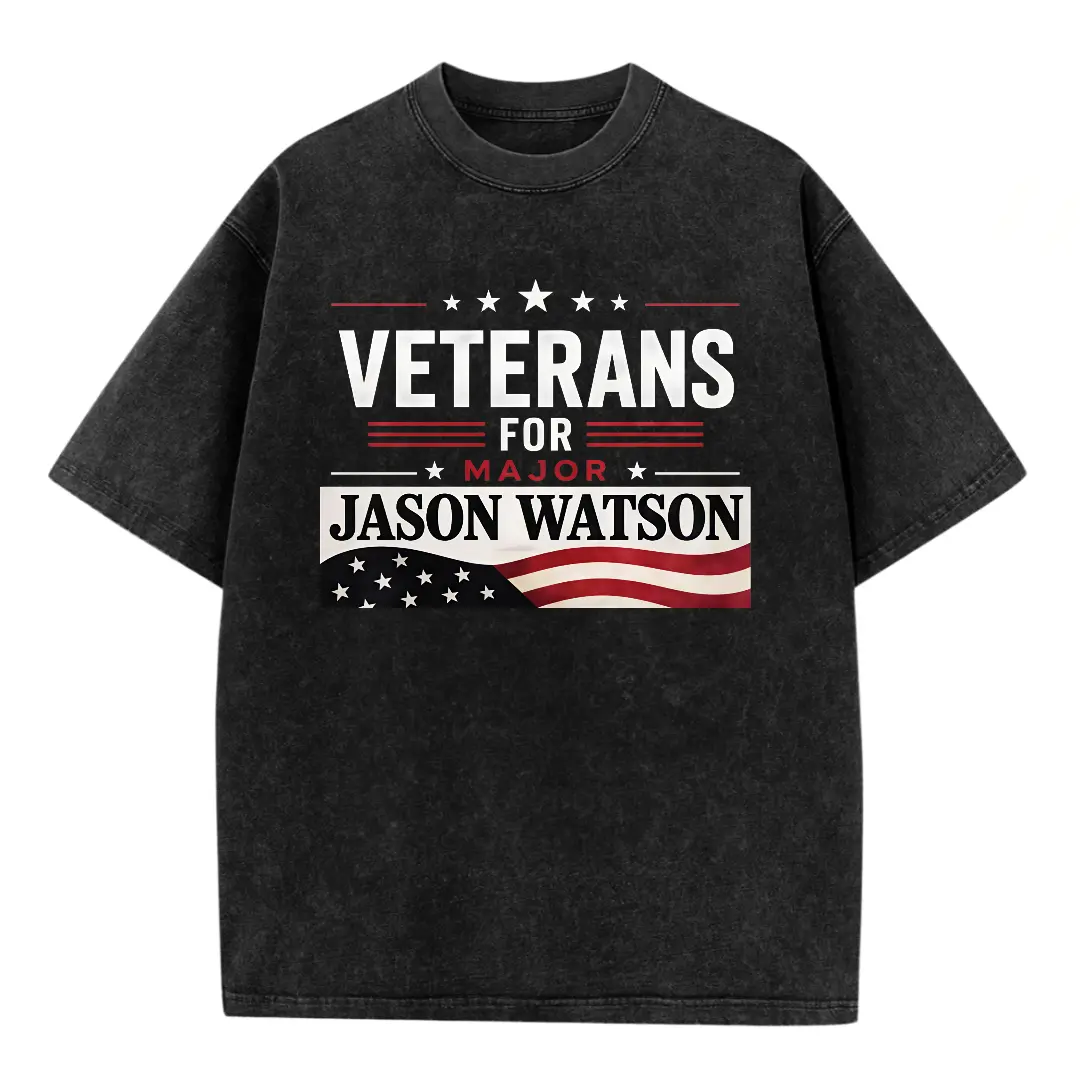 Men's Retro Graphic T-Shirt, I Stand With Major Watson Veteran Print, Soft 100% Cotton Double-Sided Casual Everyday Wear