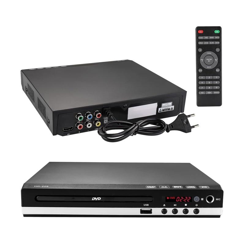 DVD Player 1080P High-defination Home DVD Player Box For TV DVD CD Discs Player AV Output Built-in MIC-port All Region Free