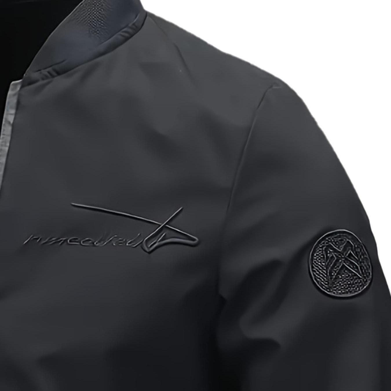 Men's Letter Embroidered Pilot Jacket Casual Coat, Versatile Letter Embroidered Top Baseball Jersey Casual Coat Spring and Autumn, Casual Baseball Collar Zipper Long Sleeve Jacket, Zipper Jacket, Polyester Fiber Jacket, Suitable for Spring and Autumn Outd