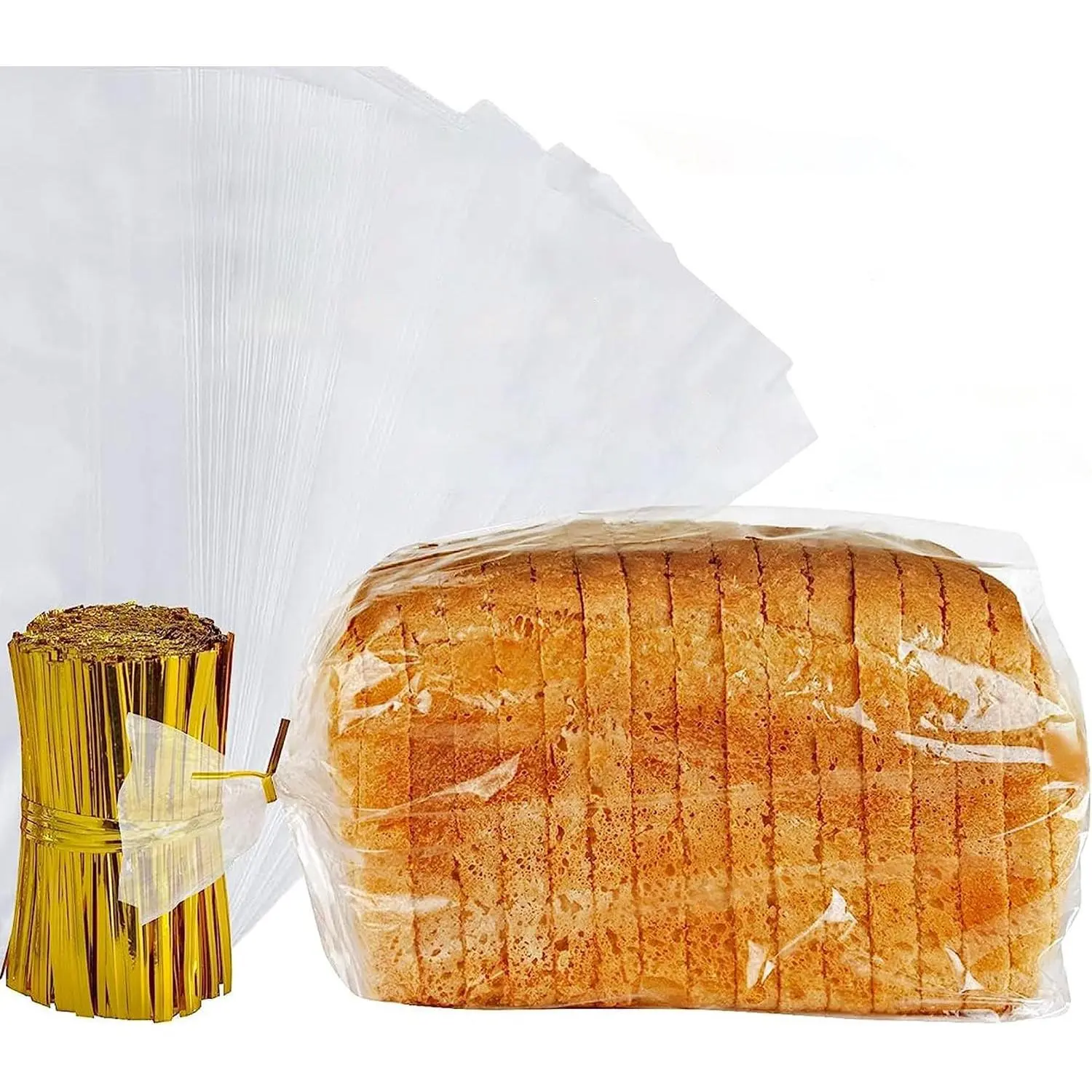 Reusable Plastic Bread Bags - 150 Pack Clear Loaf Bags for Homemade Bread - Perfect for Baked Goods Storage