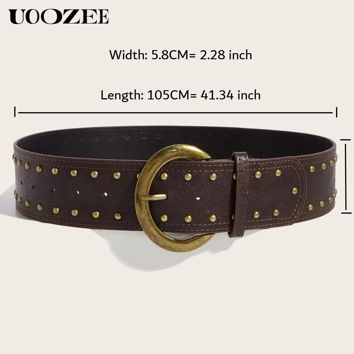 UOOZEE 2025 Fashion Punk Style Rivet Personality Belt Decoration Versatile Pin Buckle Belt Trendy Belt, Various Colors Optional