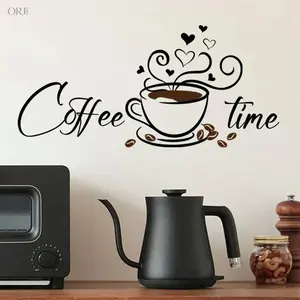 Coffee Letter Print Vinyl Wall Decal 1 Pack, Self Adhesive Removable Decor Sticker, Renter Friendly DIY Wall Art for Kitchen Living Room Dining Room,Multicolor,Resin,Rhinestone Black Decoration,jesus,pendant,necklace