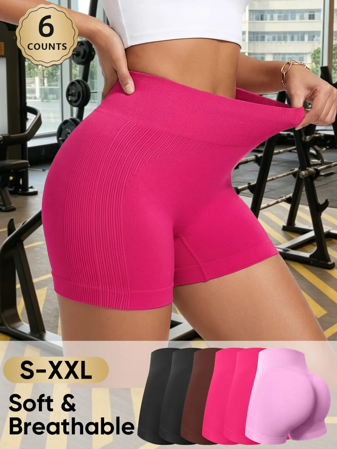 Meiyating Women's Seamless High-Waisted Cycling Shorts, Compression Bike Shorts, Soft Breathable Fabric, High Elasticity Butt Lifter, Sizes S-Xxl, All Seasons