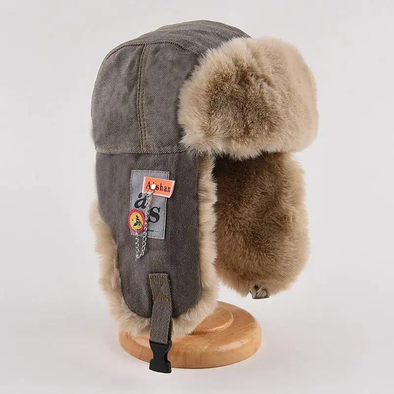 Winter Trapper Hat for Men Women, Warm Faux Fur Ear Flap Hat, Windproof Ushanka Russian Hat, Thick Plush Winter Cap for Skiing, Hiking & Outdoor