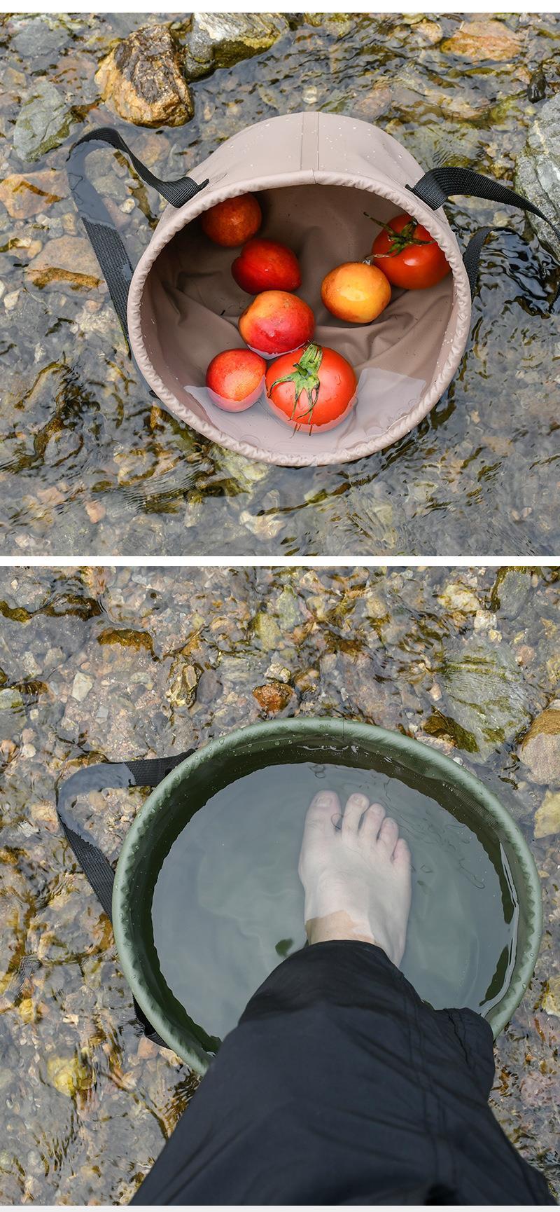 Outdoor camping folding bucket Multifunctional large-capacity portable fishing bucket Storage retractable car storage bucket