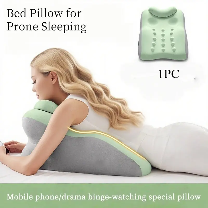 Ergonomic Support Pillow (2 Styles): Multifunctional Pillow for Stomach Sleeping, Breathable Bed Pillow, Suitable for Side and Back Sleepers, Memory Foam Pillow with Removable Cover, Versatile Back Support