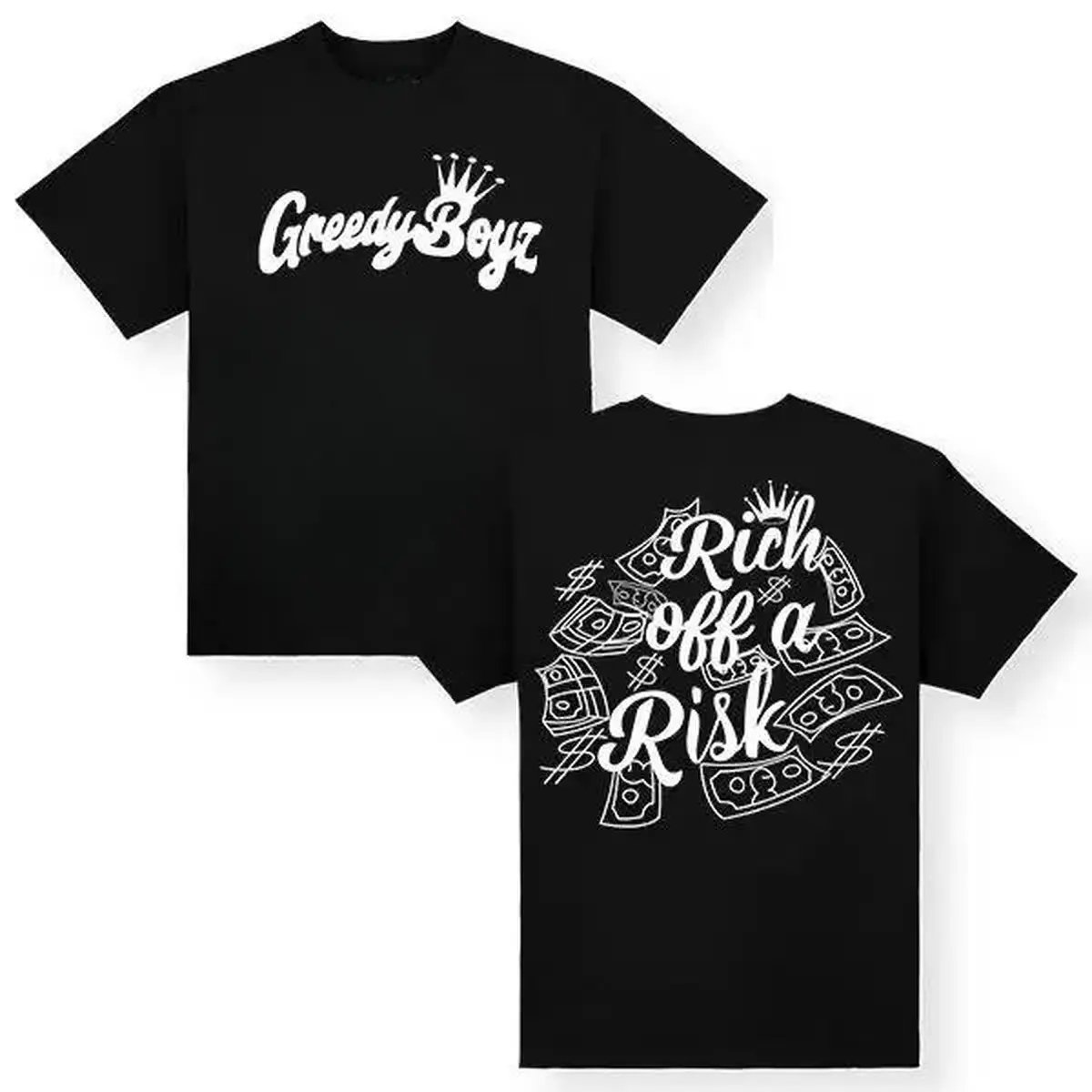 T-shirt - Casual Cotton Unisex Short Sleeve T-shirt with "Rich off a Risk" Design - Machine Washable - All Seasons - Classic StyleNovelty Graphic T Shirt funny tshirt Undershirts Tees Casual Streetwear Classic Plain Men's Women Cotton Moisture