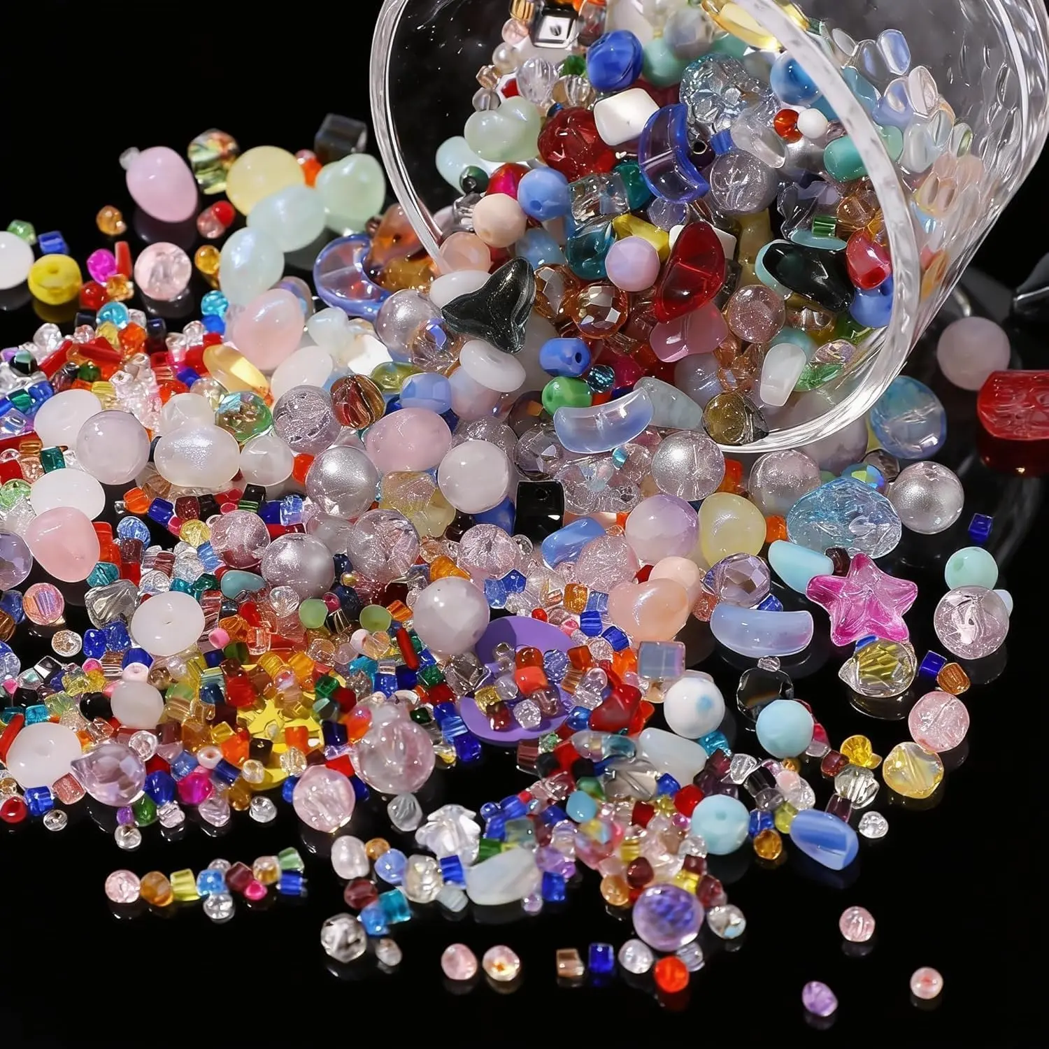 Glass Beads for  Making - 7oz   Colorful Beads with , Czech &  for Bracelets, Necklaces, Keychains Phone Charms & DIY Craft  for Beginners Teens
