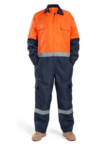 Four-Season Dual-Tone Romper with Pockets and Elastic Waist, Ideal for Outdoor Work, Factory, Sailor, Farm Use, Comfortable and Practical